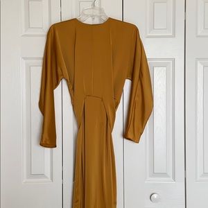 maxi dress with batwing sleeve and wrap waist